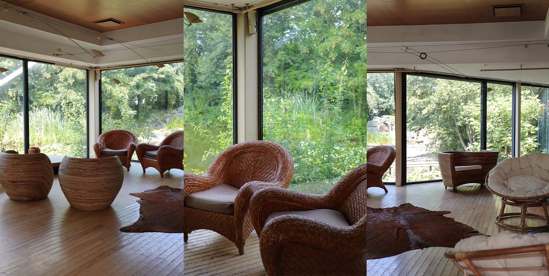Le boudoir, entre la salle de réception et la terrasse.